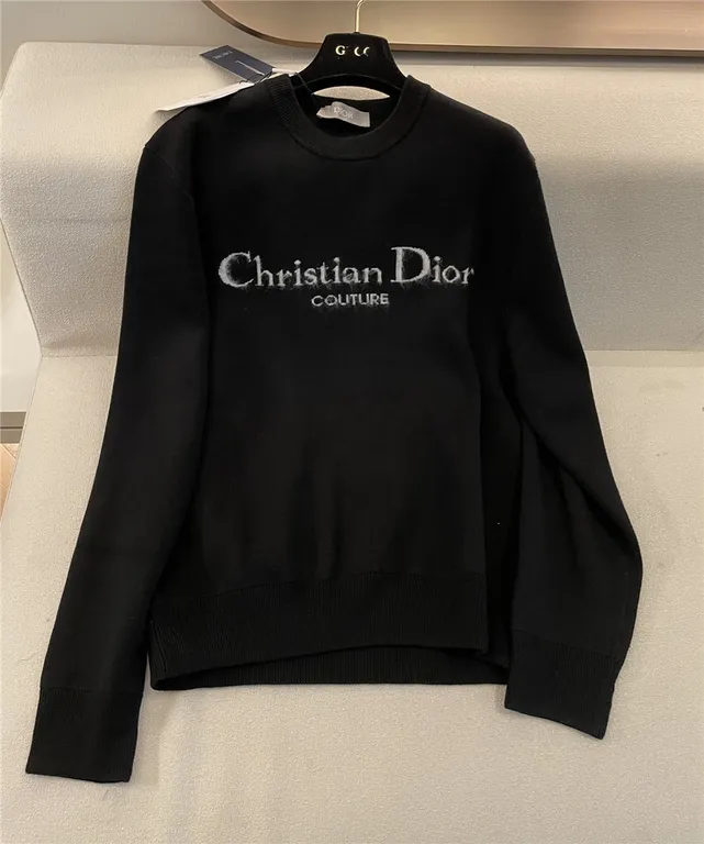 Dior Brush Logo Knit Sweater Black